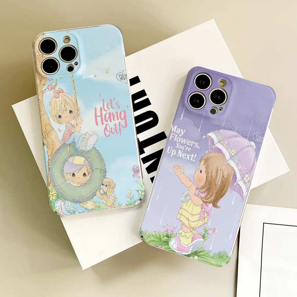 

Cartoon cute Precious Moments phone case FUNDA For Samsung S25 S24 S23 A07 A17 A06 Ultra FE Plus Glossy HD Hard Cover Film