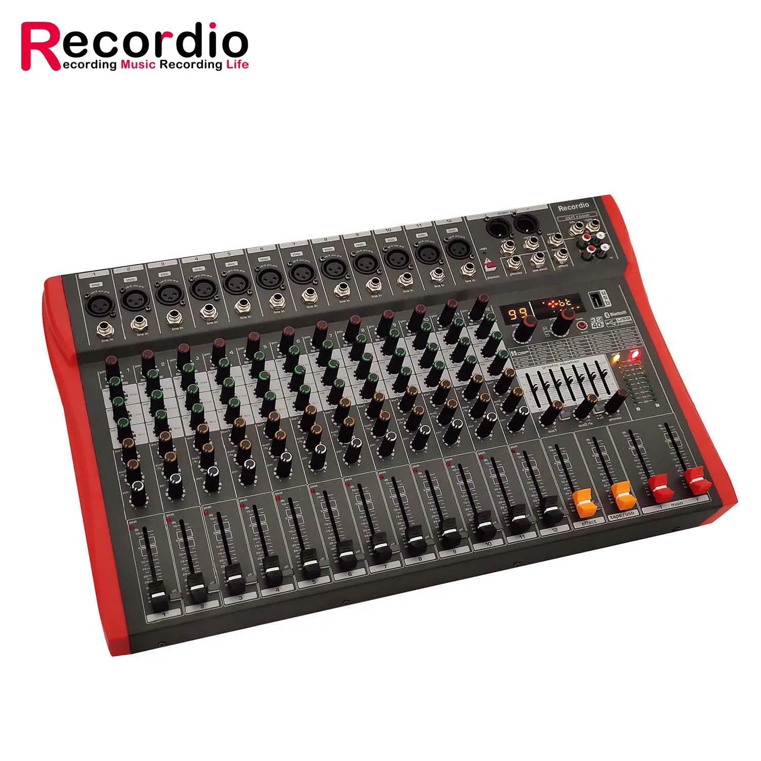GAX-CY12 Professional 12-channel  Sound Mixing Console With Blueteeth Sound Mixer Audio 99 DSP Effects Phantom Power 48V USB - view 2