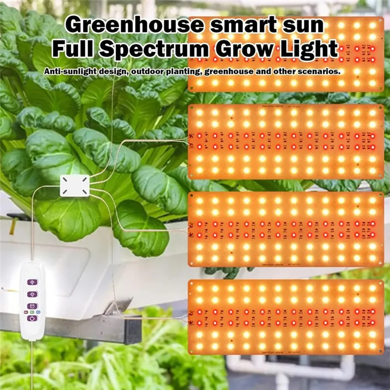 ABBY-Full Spectrum Plants Grow Light Auto On/Off LED Lamp Sunlight Quantum Grow Lamp