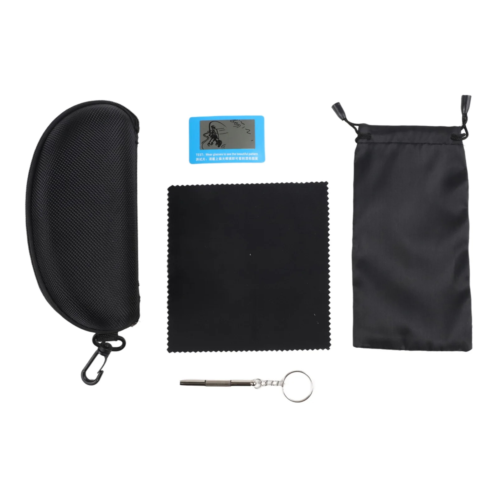 Travel Waterproof Hard Shell Sunglasses Case with Zipper Soft Cleaning Cloth Storage Bag and Eyeglass Repair Tool
