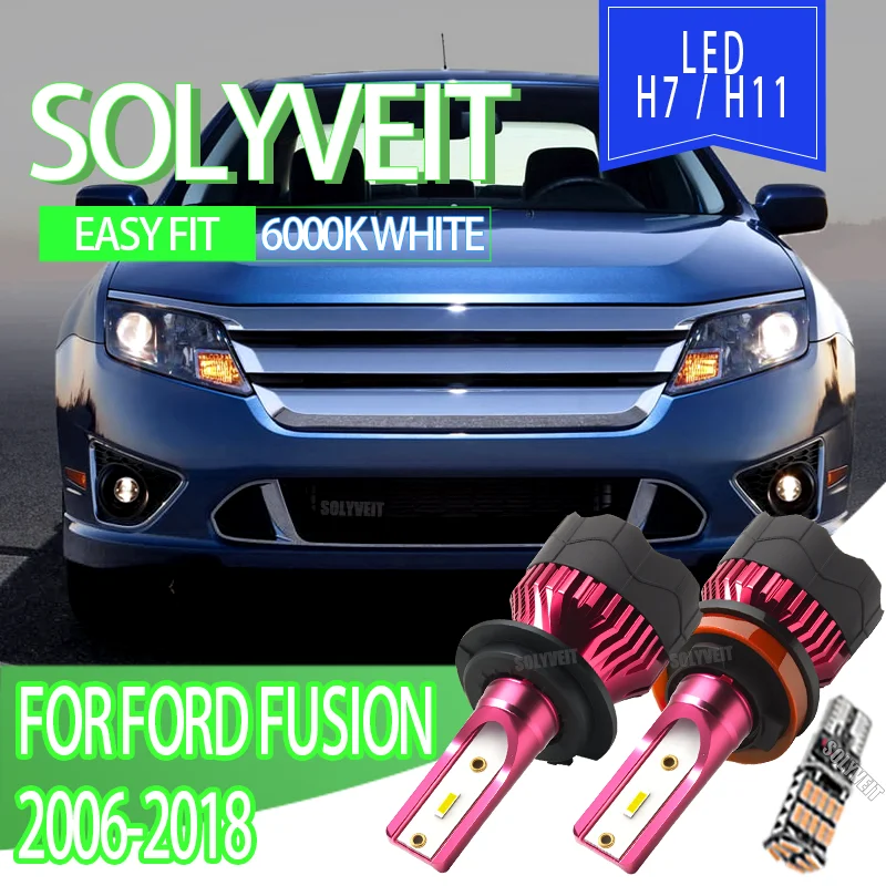 

H7 / H11 Hi/Low Beam Auto Led Headlight Upgrade 6000K White For Ford Fusion 2006 2007 2008 2009 2010 2011 2012 2013 2014-2018