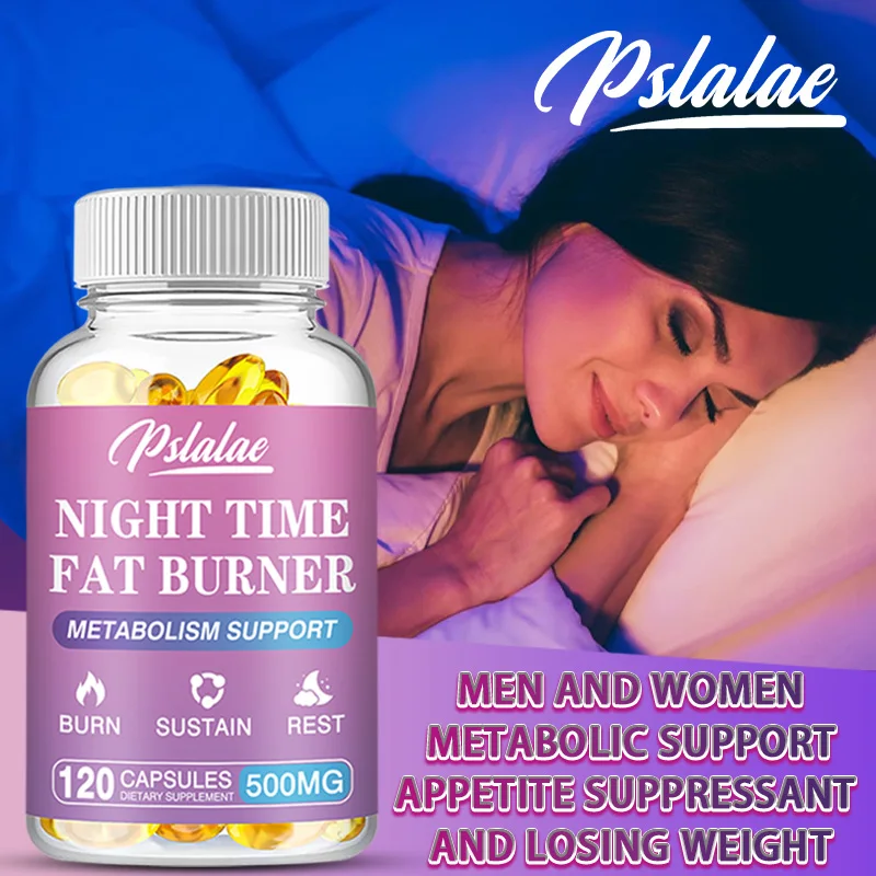 Nighttime Fat Burner Support Capsules, Supports Gentle Metabolism, Digestive Wellness & Restful Sleep, Natural Supplement