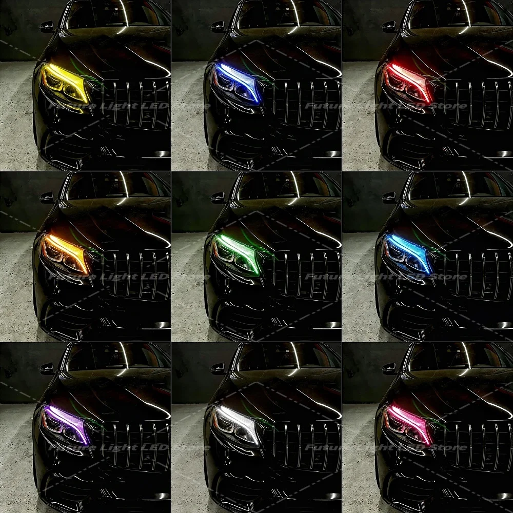 Yellow DRL LED Boards For Mercedes-Benz W253 GLC GLC250 GLC200 2016-2019 Headlight Daytime Running Light Module Amber Blue Red