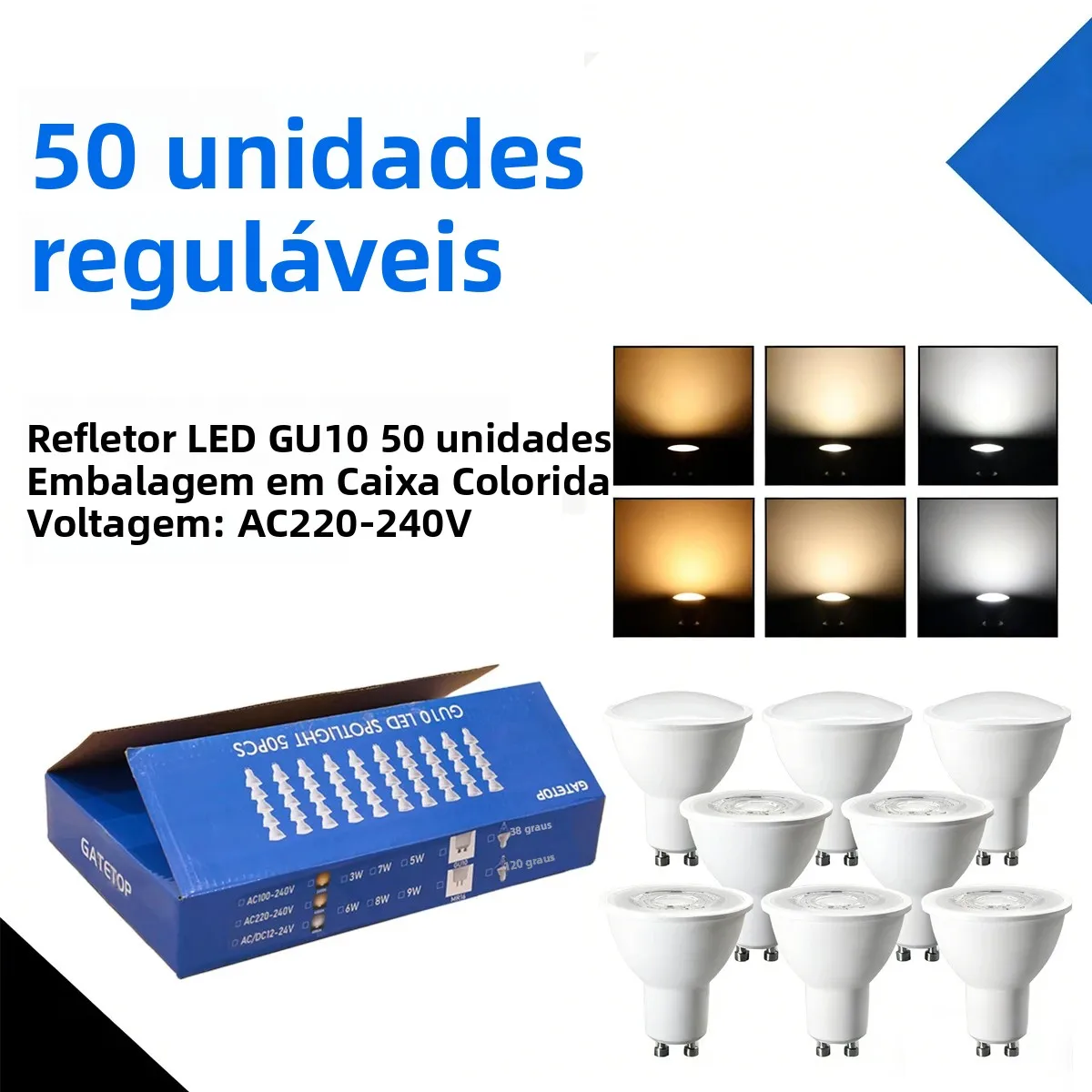 50pcs-dimmable-gu10-led-spotlight-bulb-ac220v-3w-9w-3000k-6000k-warm-cool-white-lamp-for-home-hotel-mall-commercial-lighting