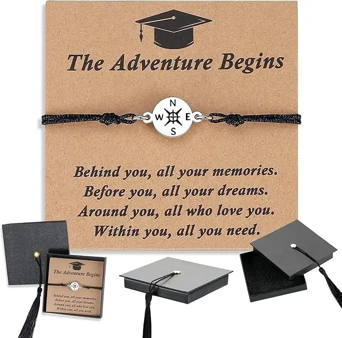 Graduation Gifts for Her Him Kindergarten Class of 2026 Cool High School College Graduation Gift 5th 8th Grade Teen Girl Boy Bracelet Women Jewelry Cards Middle School Nurse Senior Daughter Student Adjustable Cuffs