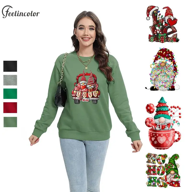 

Women Retro Christmas Tracksuit Crewneck Xmas Cosplay Costume Adult Pullover Long Sleeved Sweatshirt Carnival Female Clothing