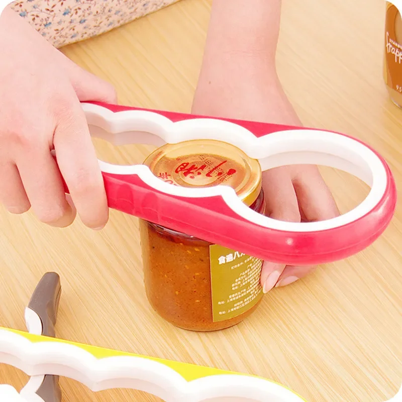 

Y087 Creative Multifunction 1 pcs 4 in 1 Gourd-shaped Can Opener Plastic + Rubber Jar Opener Screw Cap Jar Bottle Wrench