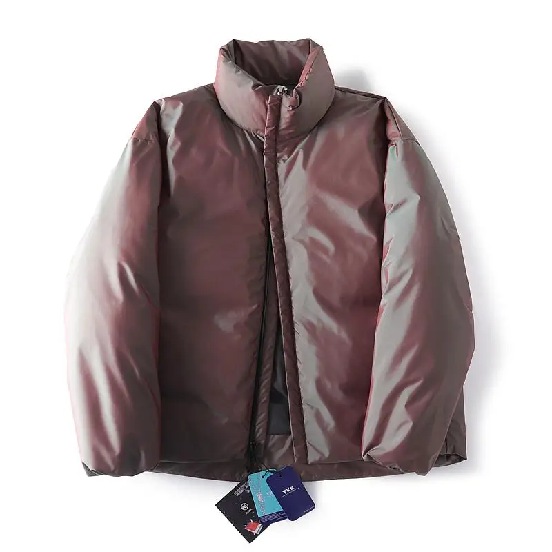 

Thiened Winter Puffer Jaet Laser High Puffin Windproof Waterpoof Warm Stand Collar Bull Goods down Jaet