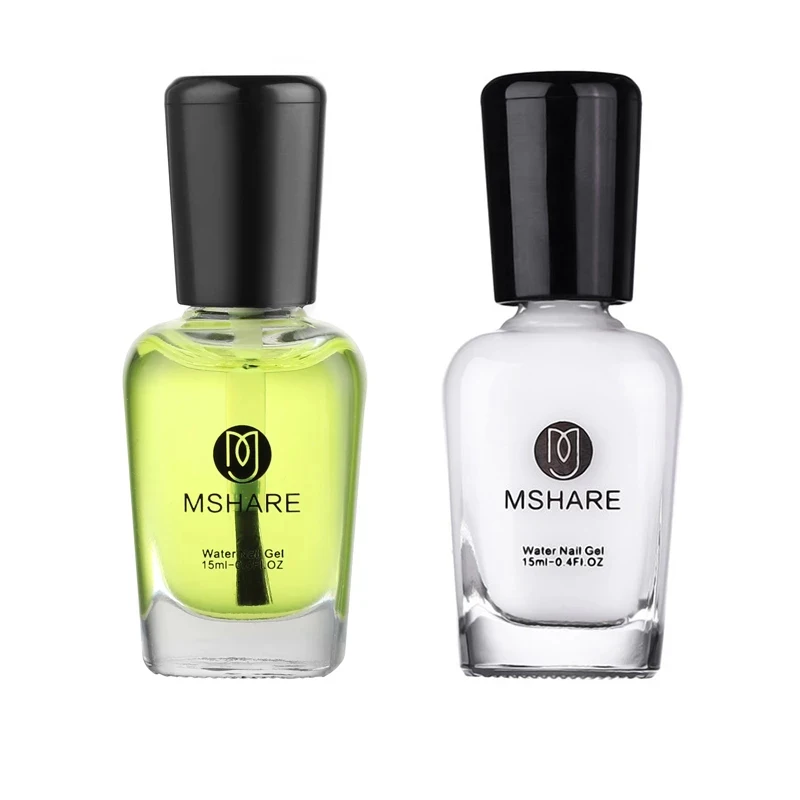 MSHARE 2pcs Set Cuticle Remover Oil MSHARE 15ml Finger Tip Deap Skin Soften Nail Varnish Treatment Art Tool