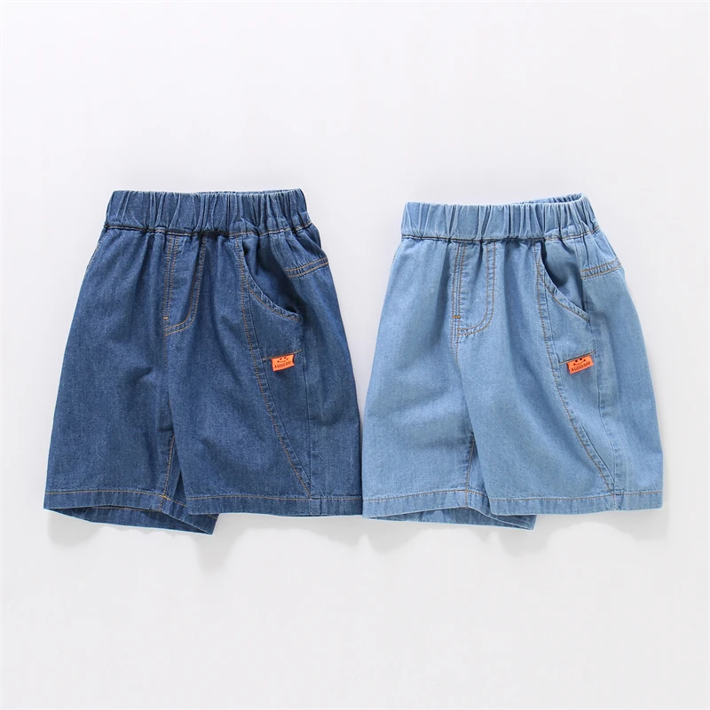 Boys Cotton Denim Shorts Summer New Style Children Baby Mid-Length Five-Point Pants Trendy Casual Trousers for Little Boys