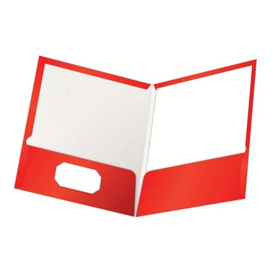 

Oxford Laminated Twin-Pocket Folders Letter Size Red Holds 100 Sheets Box of 25 51711EE