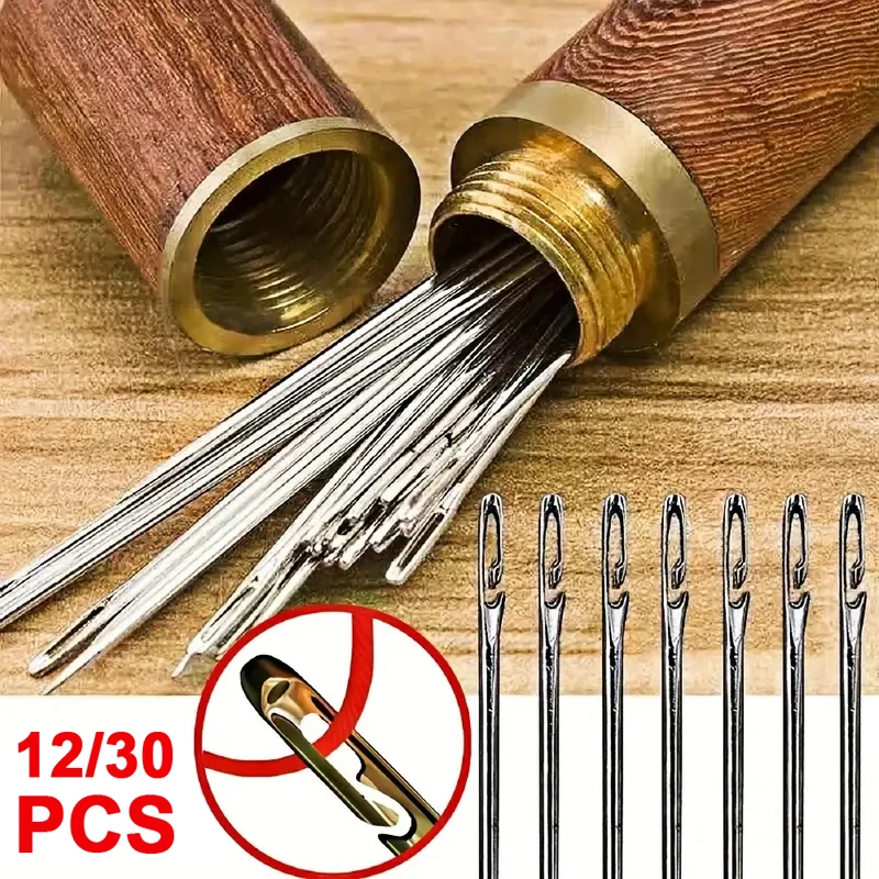 30/60pcs Stainless Steel Sewing Needles Designed for the Elderly Home Sewing Needles Small Size Easy to Operate