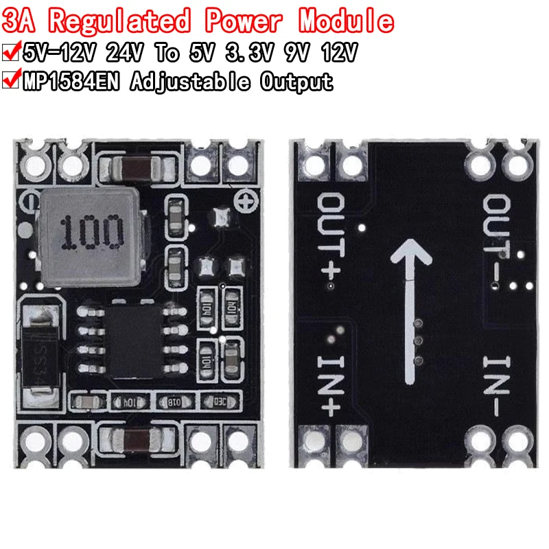 DC-DC 3A Buck Step-down Power Supply Module MP1584EN 5V-12V 24V to 5V 3.3V 9V 12V Fixed Output for Arduino Replace LM2596