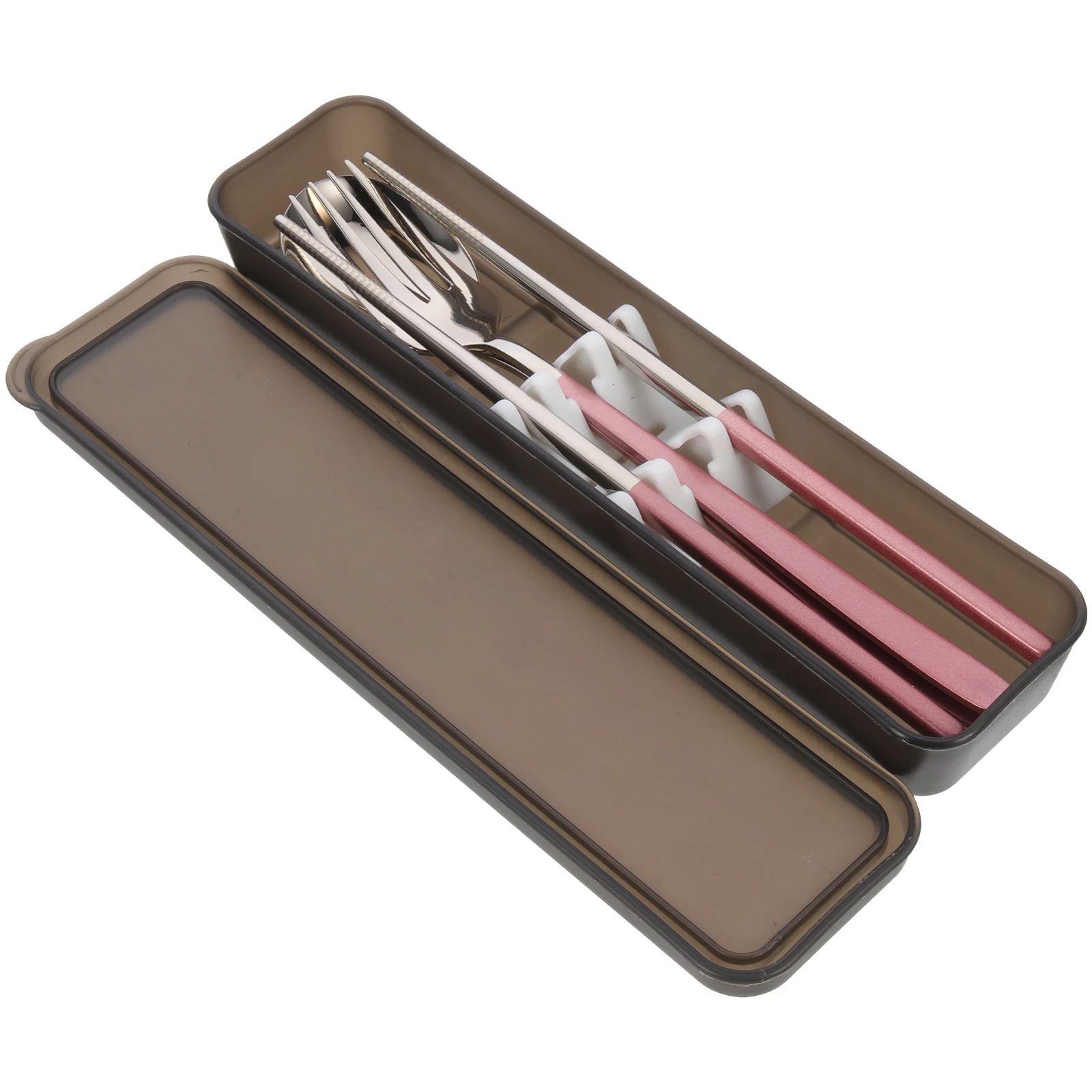 

1 Set Travel Utensils Stainless Steel Portable Tableware Kit Reusable Silverware Set With Case For Lunch Box Outdoor Camping