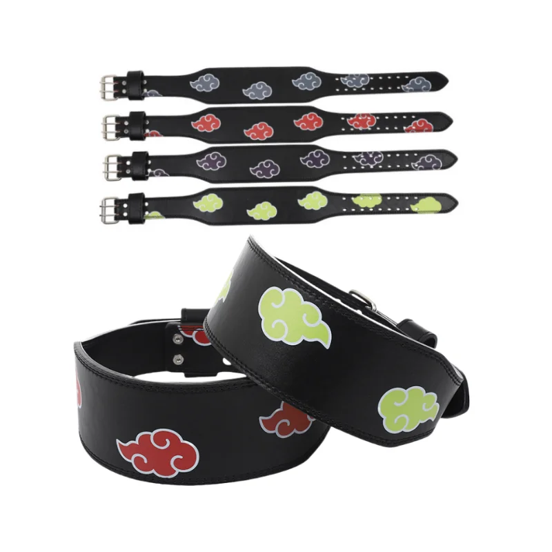 Cartoon Naruto Akatsuki Weightlifting Belt Men Fitness Lifting Belt Gym Bodybuilding Belt Barbell Belty Training Waist Protector