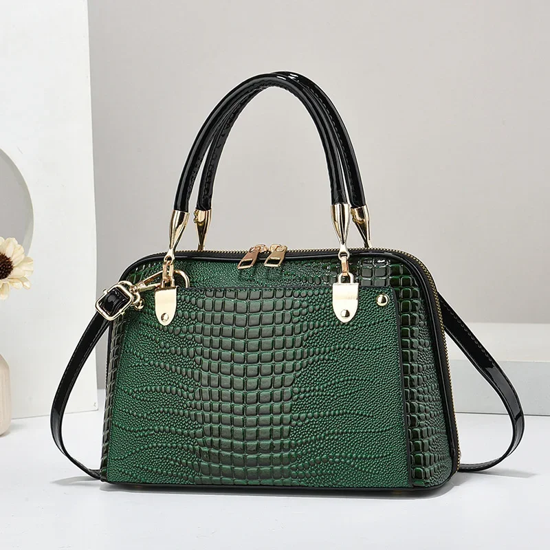 TRAVEASY Brand Large Capacity Crossbody Bag New Versatile Women Square Bag High Quality Crocodile Patterned Shoulder Bag 2024