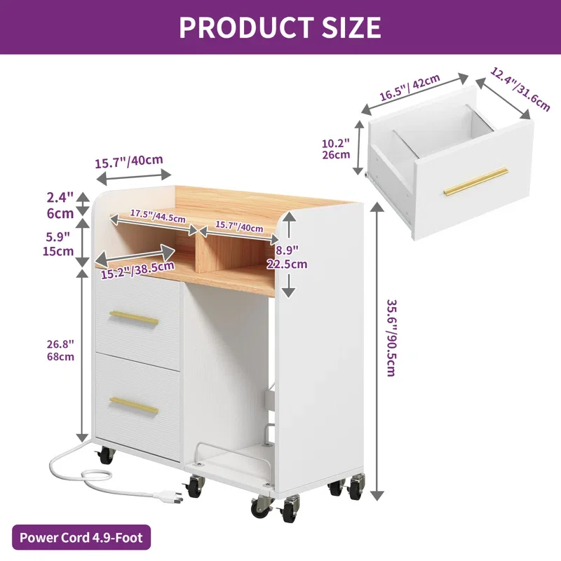 Wood File Cabinet Featuring A Sleek 2-drawer Layout with Adjustable Hanging Bars and Label Holders 35.1'' Wide File Cabinet