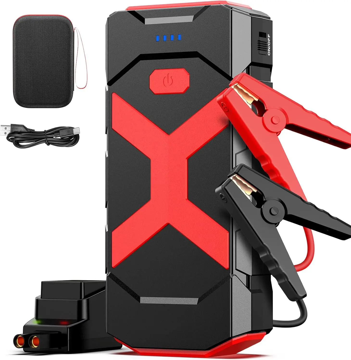 

4000A Jump Starter for Car,Boat,Lawnmower 12L Gas&10L Diesel Engines with USB Ports,LED Modes and Storage Box