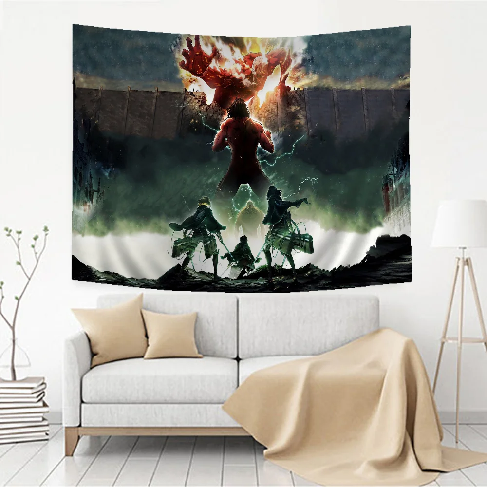 Anime Attacks on T-Titan Colorful Tapestry Wall Hanging Bohemian Wall Tapestries Mandala Wall Art Decor