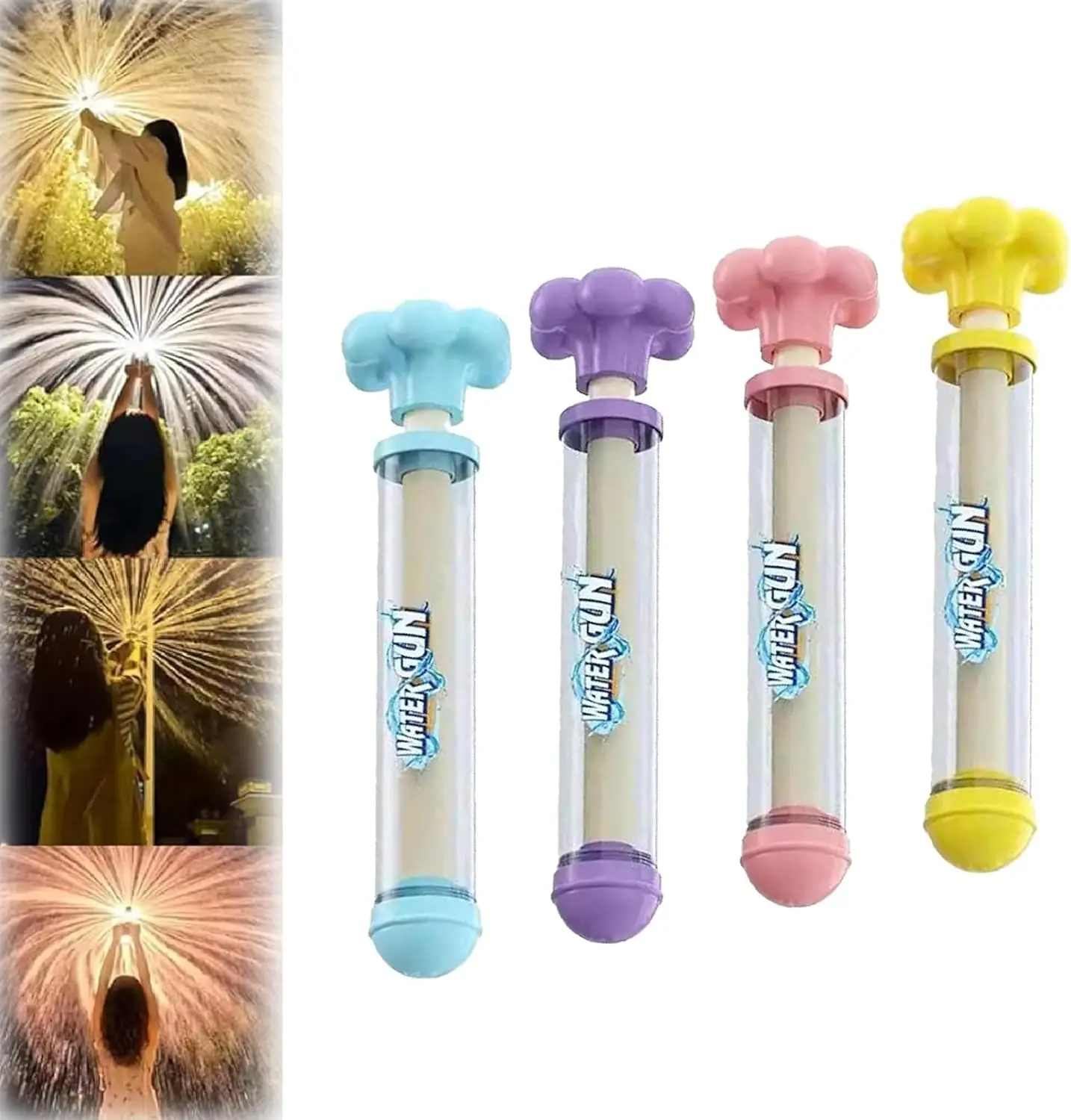 Pistola de agua para fuegos artificiales de 1 a 3 piezas, pistola de agua extraíble de alta presión, fiesta de verano, natación y baño, juguete interactivo con rociador de agua