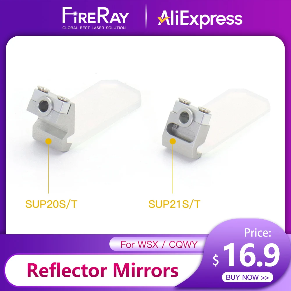 Fireray Laser Refletor Espelhos Soldador Cabeça de Corte Colimação Lente Reflexiva com Suporte Cqwy Sup20s t Wsx 30x14x2 mm