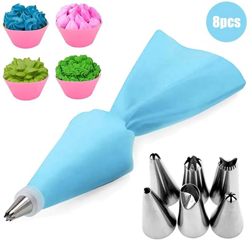 Cream Nozzles 8PCS Pastry Tools Accessories For Pastry Bag Kitchen Bakery Cupcake Desserts Confectionery Cake Decorating Tools