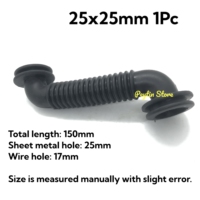 1Pc 25x25mm Car Wire Harness Door Tube Dust-proof Threading Protection Tube Corrosion-resistant Black Rubber Tube