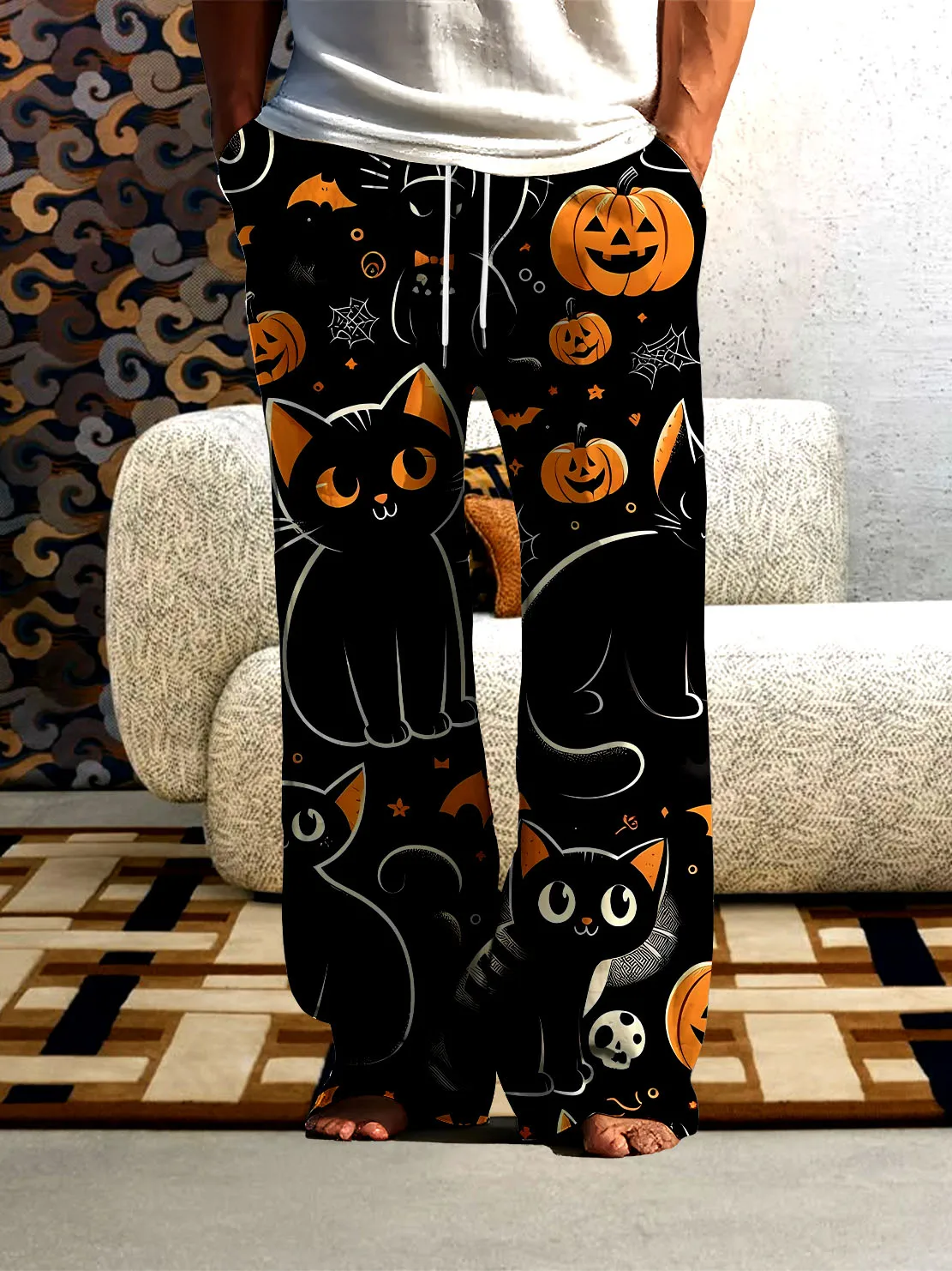 

Новинка 2024 года: мужские брюки с 3D цифровой печатью, повседневные брюки с кошачьим узором, свободная, тонкая, быстросохнущая и неувядаемая мужская одежда