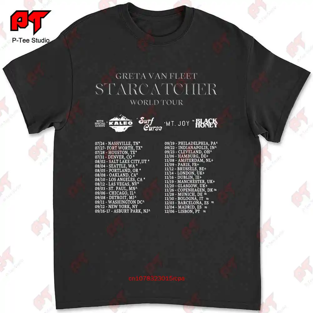 Greta Van Fleet Starcatcher World Tour 2023 T Shirt Band Fan N8N6