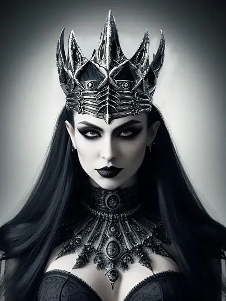 프린스 코스프레 머리띠 할로윈 까마귀 왕관 백설공주와 사냥꾼 파티 드레스업 코스프레 헤드웨어 액세서리 소품 왕관