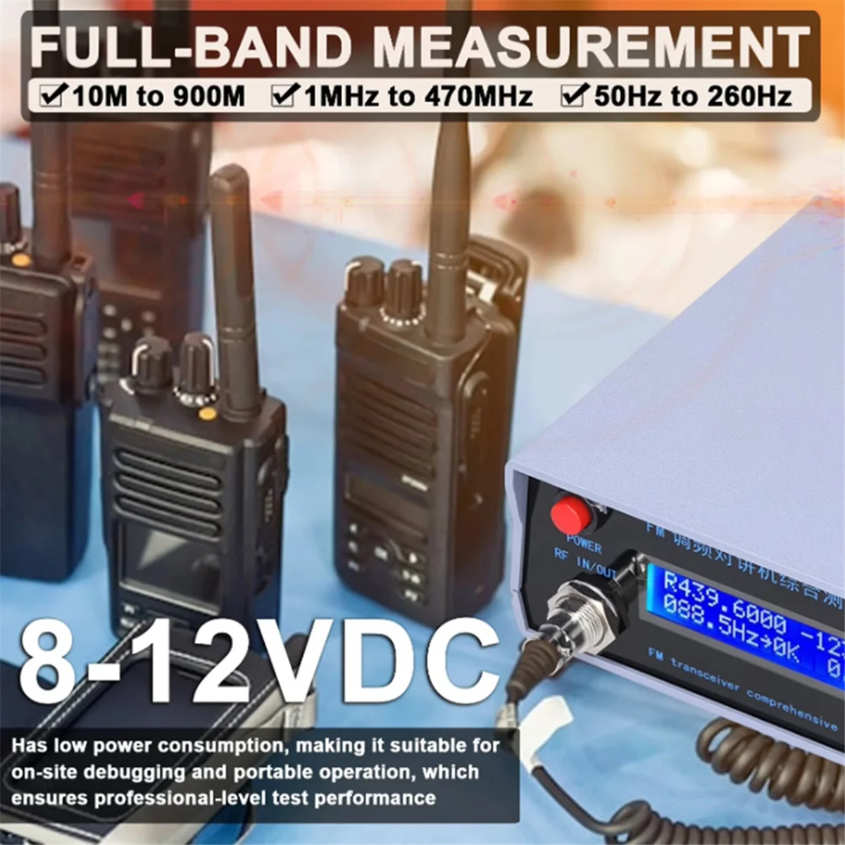 FM 信号発生器周波数変調トランシーバー テスター VHF UHF ラジオ用信号電力周波数付きリピーター メーター
