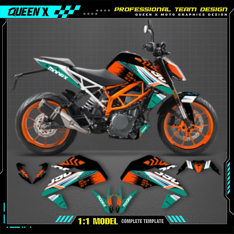 

Queen X MOTOR For DUKE 125 390 2017 2018 2019 2020 Graphics Decals Sticker Kits Motorcycle Accessories Numer Name Custom 009