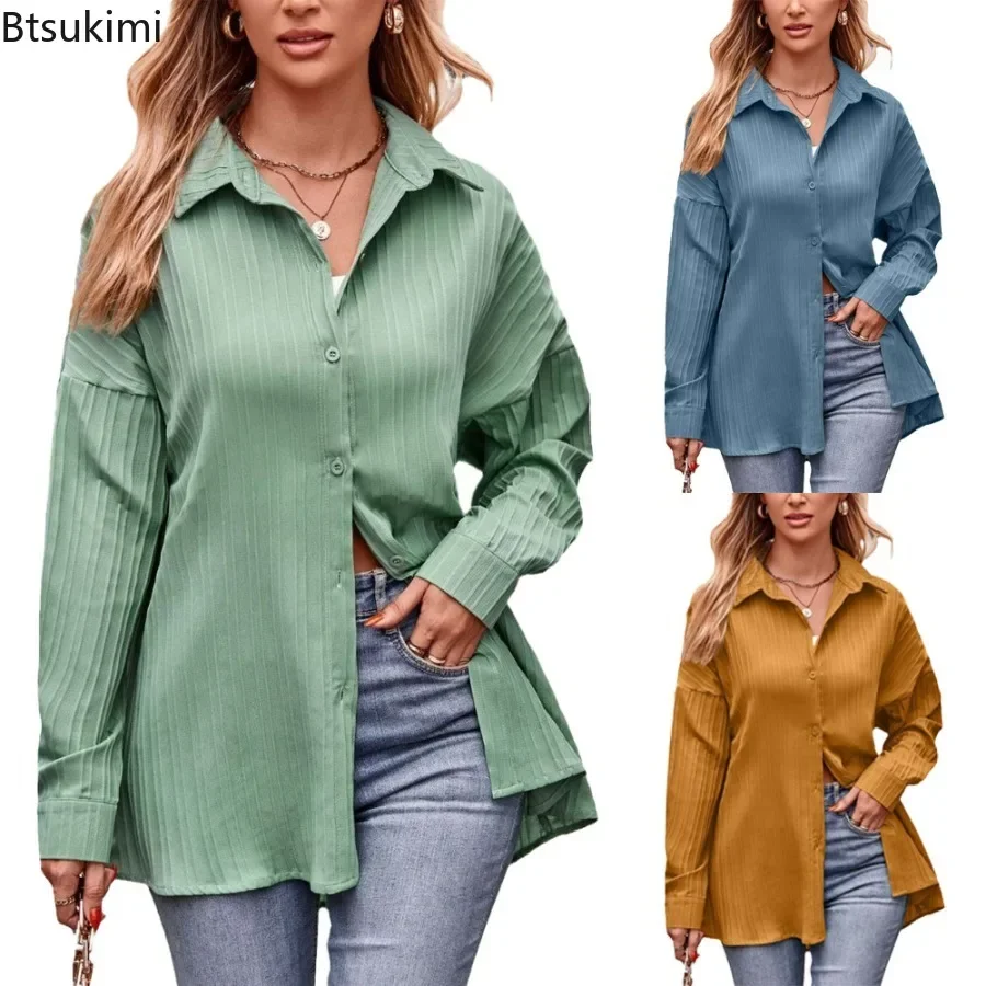 

2024 Women's Casual Long Sleeve Blouse Shirts Spring Autumn Elegant Work Shirt Casual Stylish Tunic Tops Shirts Loose Blusas