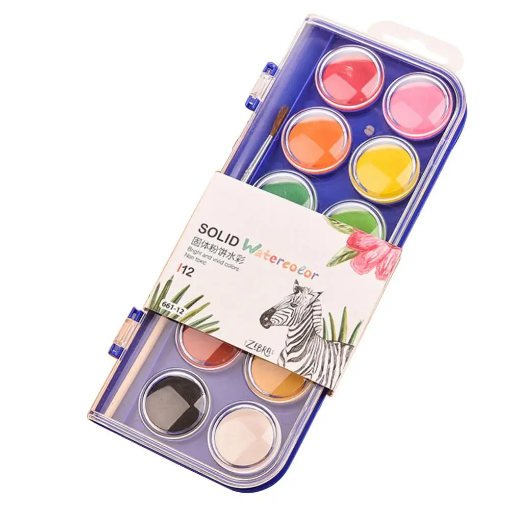旅行用水彩絵の具セット,水彩ブラシペン,画材,12 18 24 36色