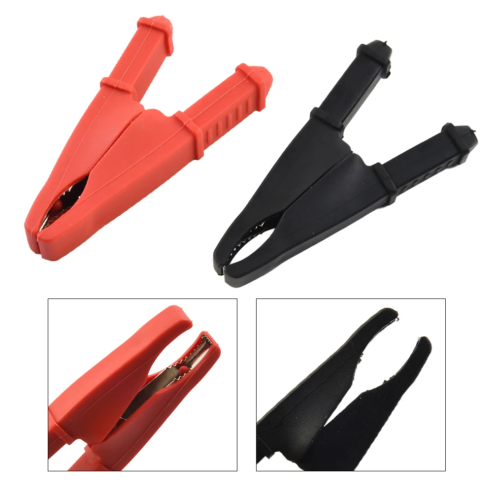 2 Pack 50A Red Black 75mm Insulated for alligator Clip Car Battery Test Clips Crocodile for caravan Connector