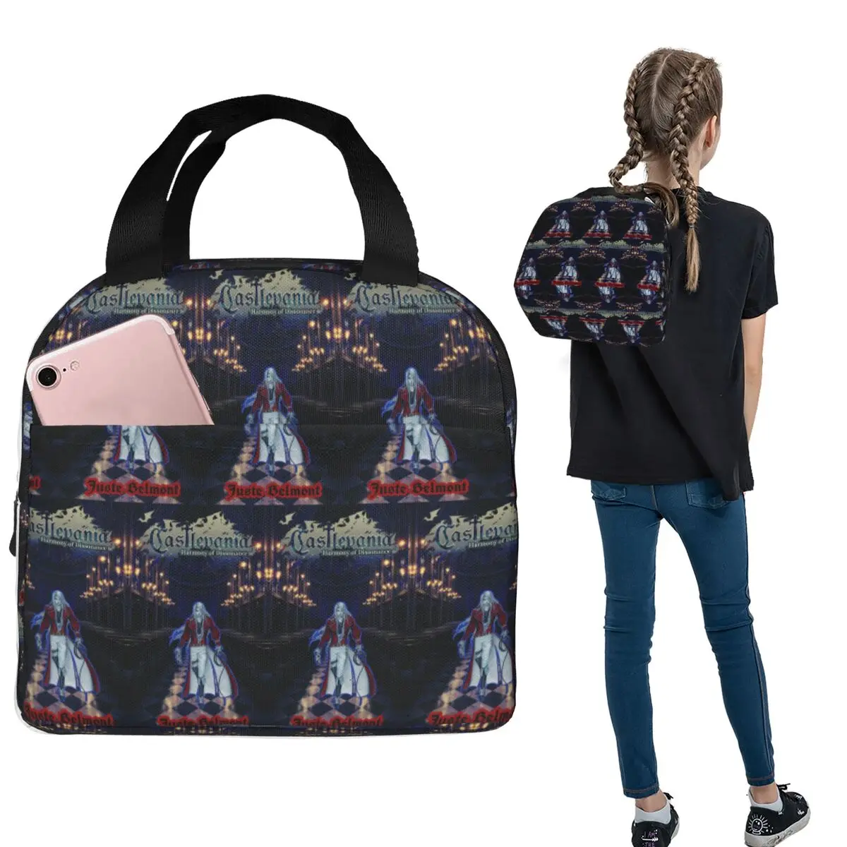 

Изолированная сумка для обеда Juste Belmont Castlevania Harmony Of Dissonance для женщин и детей, термосумка для еды