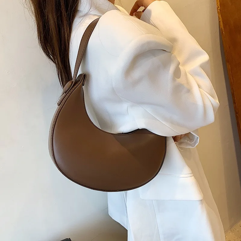 Solid Color PU Zipper Fashion Hobo Bags Women\'s Bags 2024 High Quality Trend Shoulder Bags Bolsos De Señora Bolsas De Hombro