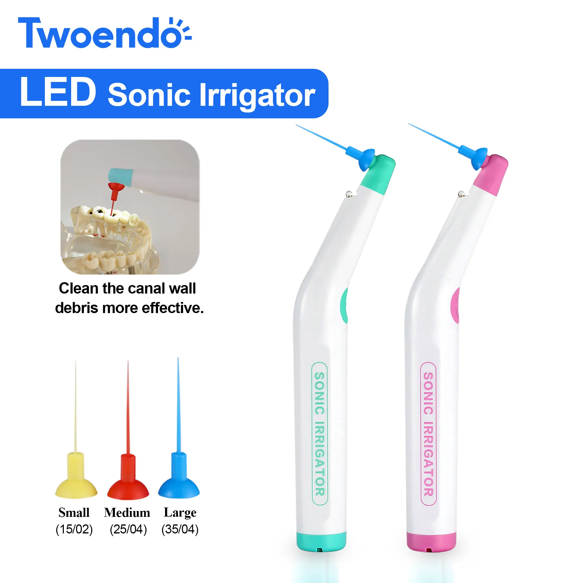 Dental Endo Cleaning Green Single Press Odontologia LED Sonic Irrigator 120pcs Tip Dentistry Sonic Activator For Endo Root Canal