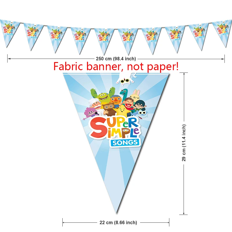 Super Simple Song Birthday Party Decorations Game Theme Supplys Banner Cups Plates for Kids