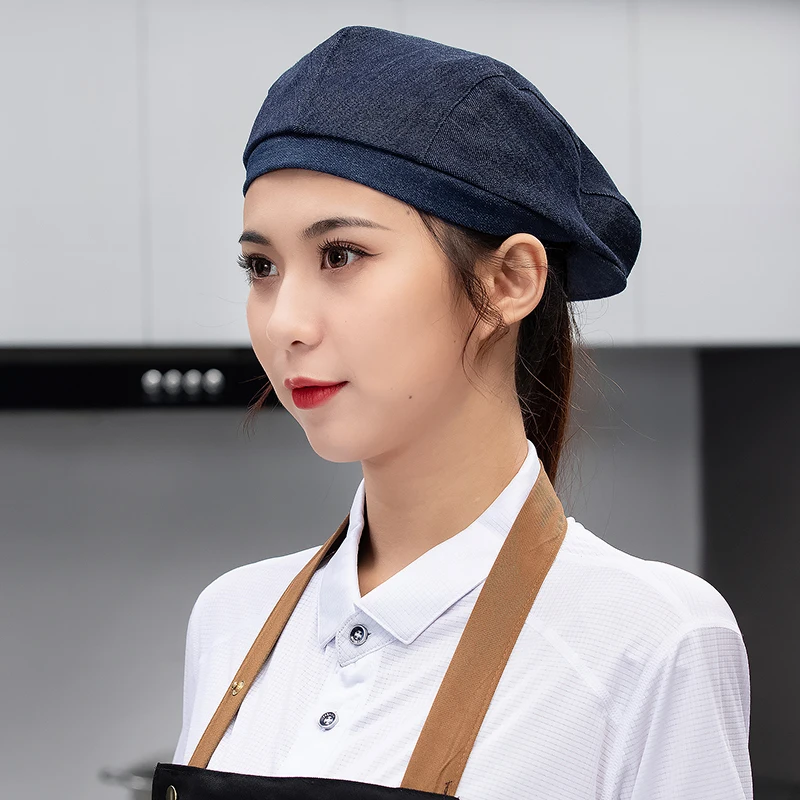 Summer Restaurant Woman Chef Hat Hotel Kitchen Breathable Cowboy Mesh Cap Catering Man Waiter Berets Canteen Cooking Caps