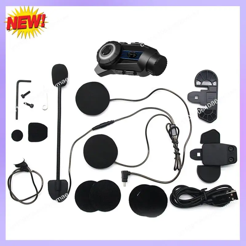 T24C S3 Plus Motorradhelm Bluetooth Intercom Headset 2K Videorecorder DVR Dash Cam unterstützt 6 Personen