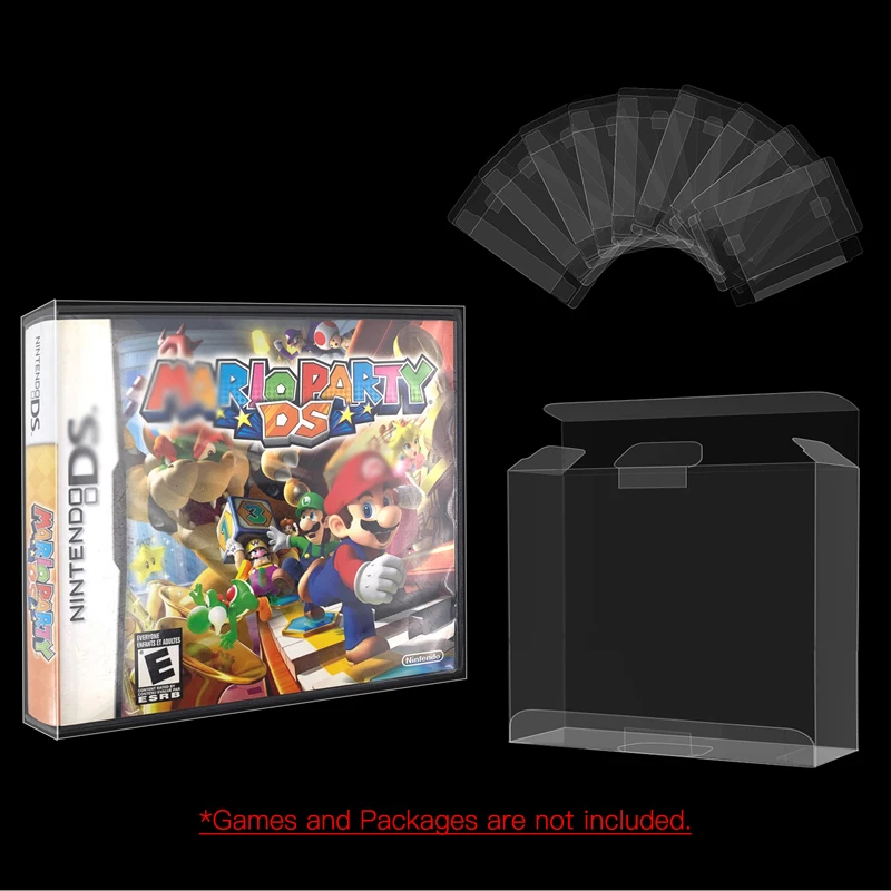 10 قطعة مجموعة من البلاستيك الشفاف واقية لعبة خرطوشة كرتون صندوق حامي تخزين عرض غطاء الأكمام لنينتندو DS NT