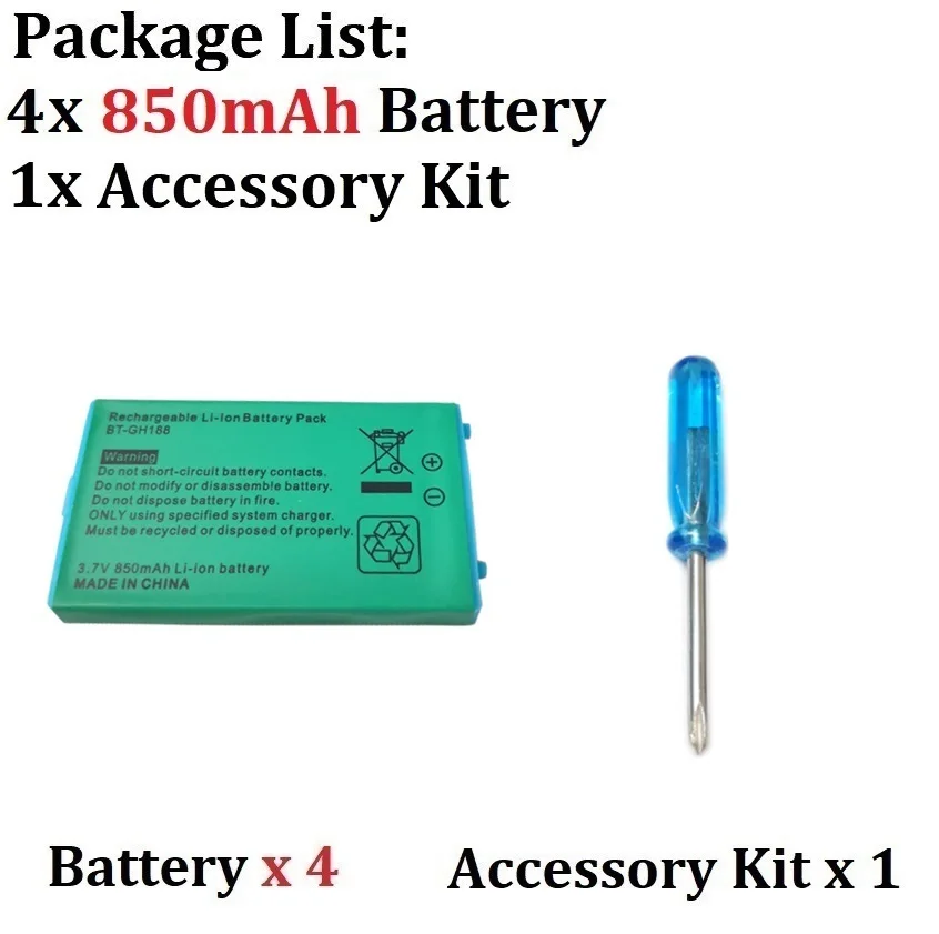 3,7V Wiederaufladbare 850mAh Lithium-Batterie für Nintendo GBASP GameBoy Advance GBA SP
