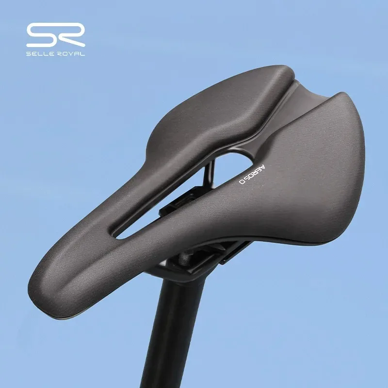 Selle Royal AEROS Short Nose Design Road Racing Bike Saddle CrMo Rail Bicycle Cushion Breathable Lightweight Hollow Bike Seat