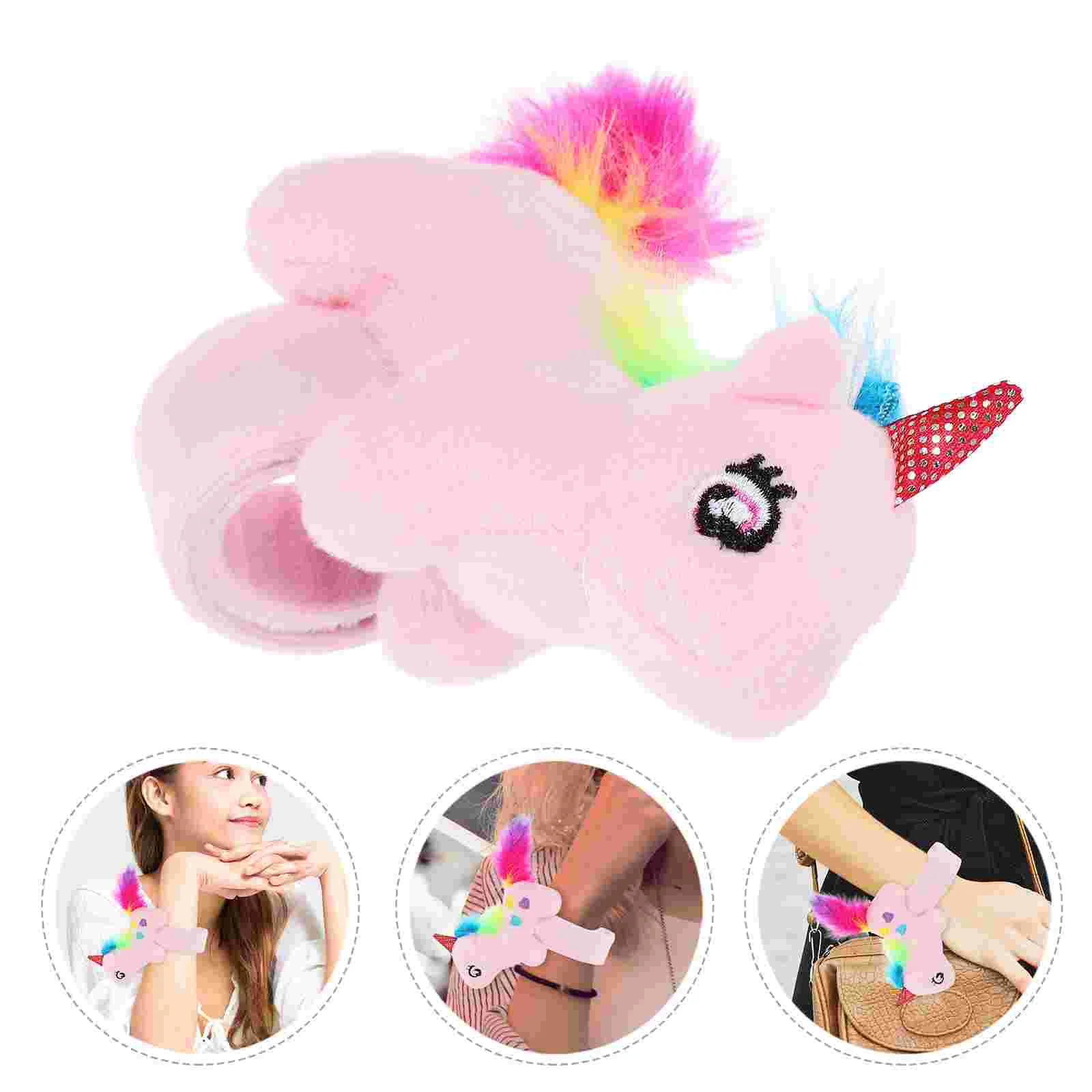 Plush Animal Slap Bracelets Hug The Ring Stuffed Animals Cartoon Printing Bands Baby