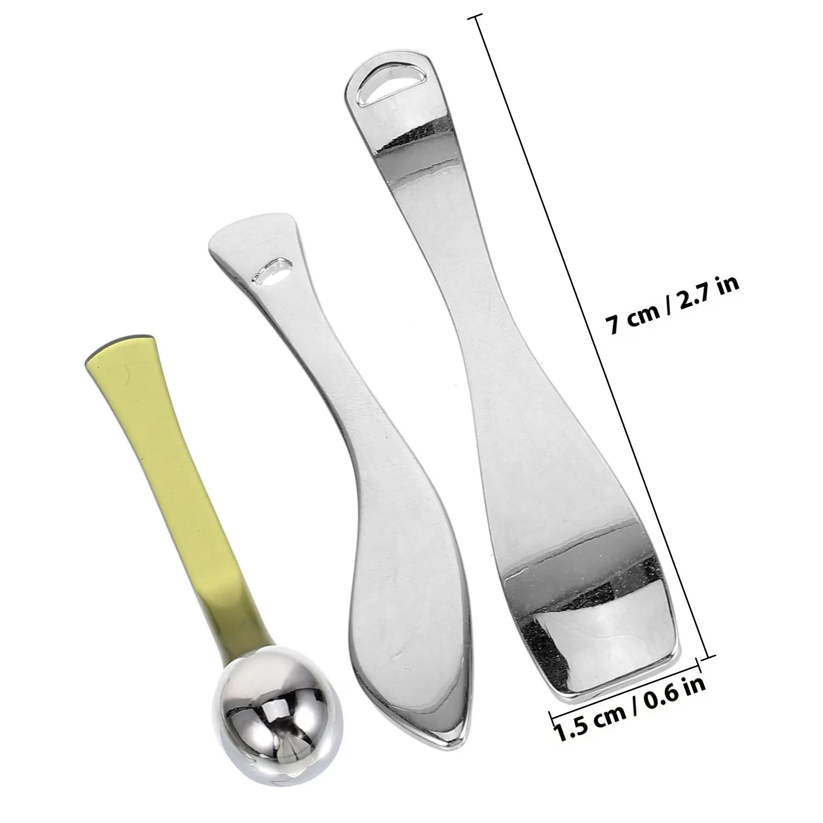 3Pcs Metal Facial Cream Spoon Skincare Spatula for Eye Cream Essence Mask Application Beauty Tool Scoop Spatula view 3