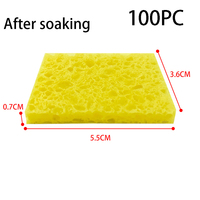 100Pcs Yellow Cleaning Sponge Cleaner for Enduring Electric Welding Soldering Iron