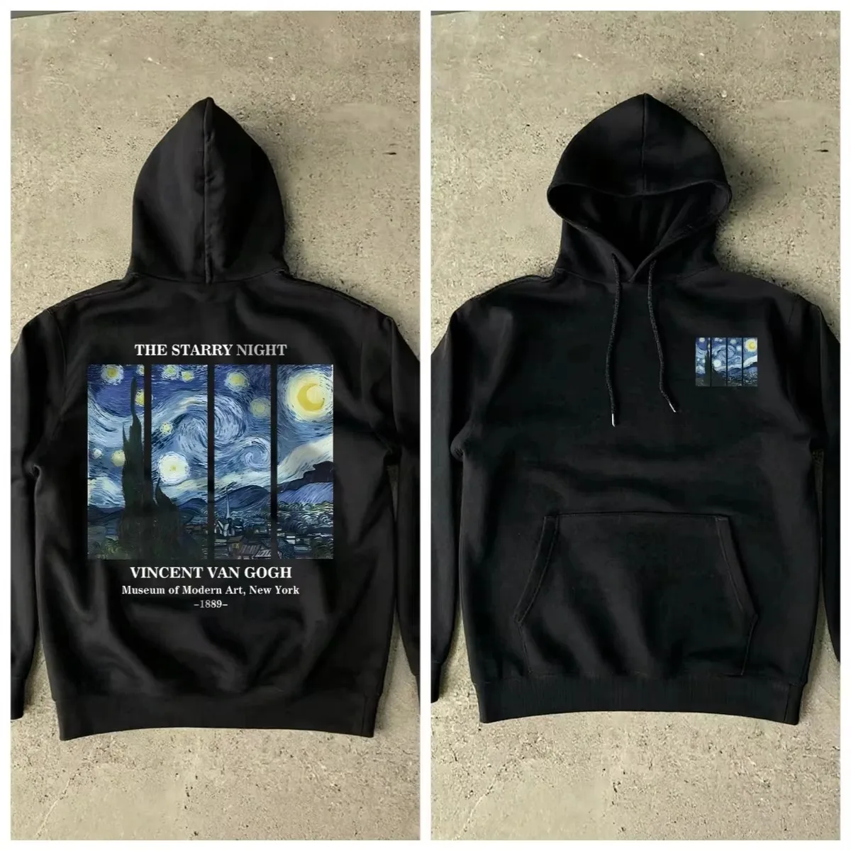 2026 Van Gogh The Starry Night Art Print Hoodie Men Vintage Oil Painting Aesthetic Casual Oversized Hooded Sweatshirt Unisex