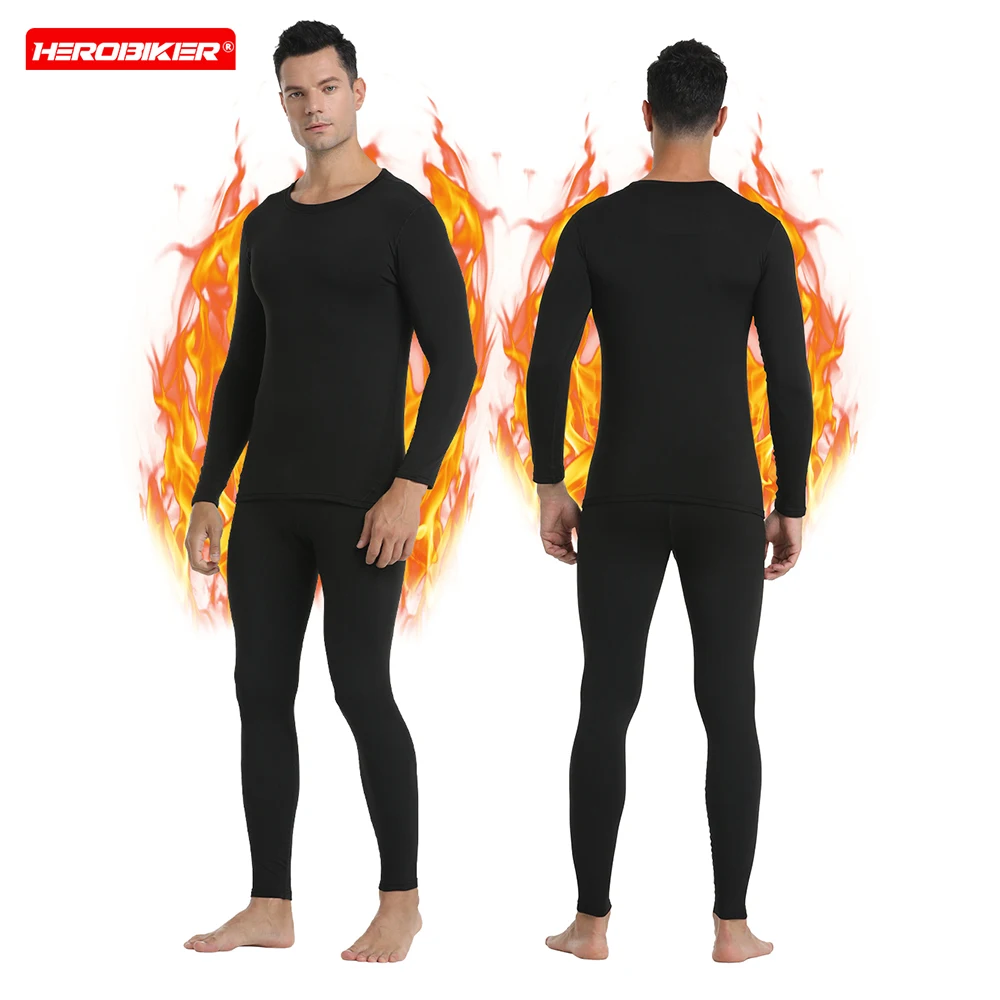 Men Undershirts Men's Winter Thermal Underwear Thin Elastic Compression Fitness For Winter Underwear Set  ﻿