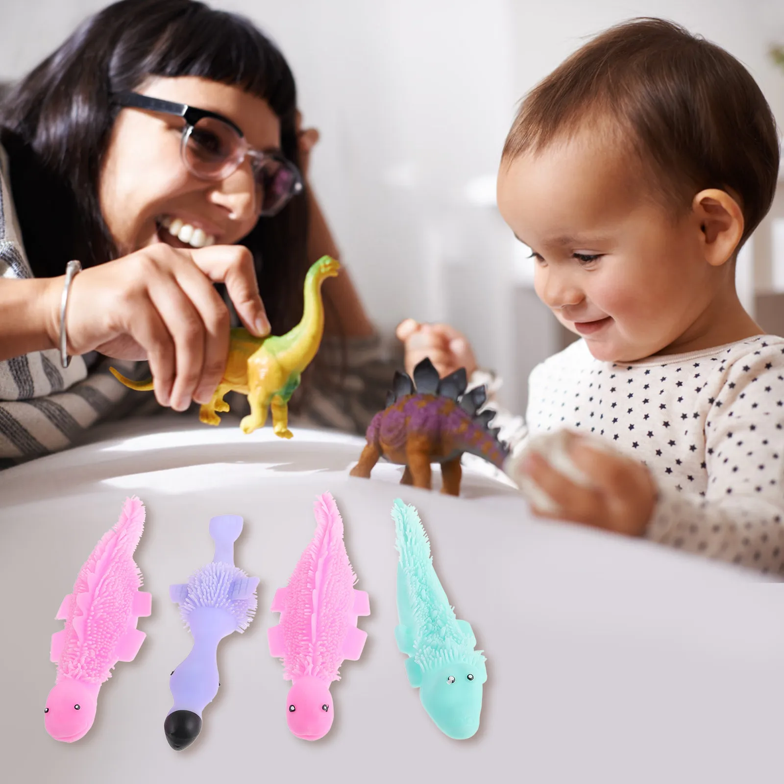 

Набор из 4 летающих игрушек-динозавров для розыгрышей, веселых вечеринок, снятия стресса, эластичные летающие игрушки-приколы